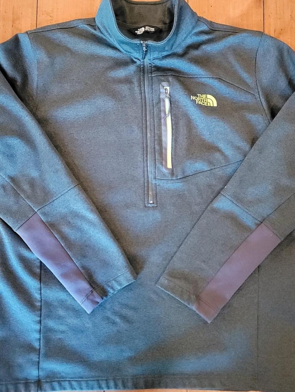 North Face Pullover Mens Large Half Zip Fleece Outdoor TNF Cugo Green CY718 2015